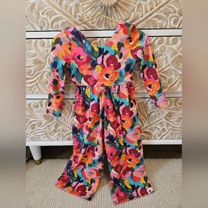Cheeky Plum Vibrant Floral Kids Romper Jumpsuit